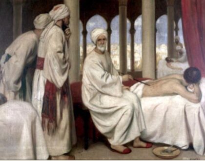 Al-Zahrawi with a patient